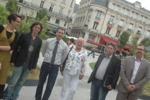 Grégory Blanc, Premier secrétaire fédéral PS 49 Romain Laveau, coordinateur EELV 49 Louis-Marie Bosseau, président PRG 49 Alain Pagano, secrétaire départemental PCF 49 avec Rachel Capron et Isabelle Corlay