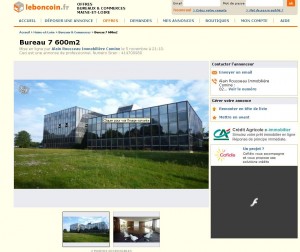 Insolite. A Angers, une agence met en vente 7600 M2 de bureaux sur le Bon coin !