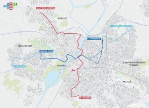 En bleu, la future ligne de tramway selon Christophe Béchu