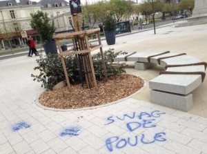 Capture - L'arbre de la Laicité à Angers, une nouvelle fois vandalisé