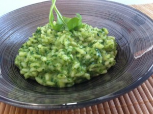 Risotto au pesto de roquette 