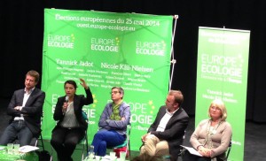 Credit EELV - Cecile Duflot, Yannick Jadot et la sénatrice de Maine-et-Loire Corinne Bouchoux